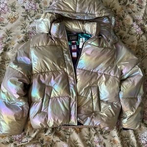 NEW Scotch & Soda Metallic Puffer Coat Large